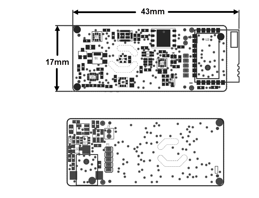 Mechanical Drawing - SensiEDGE SIBA5 SensiBLE 2.1 US/EU System on Modules